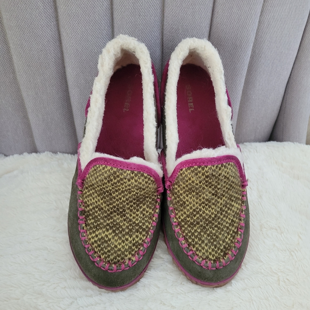 Sorel Women's Cozy Slippers - Pink and Green